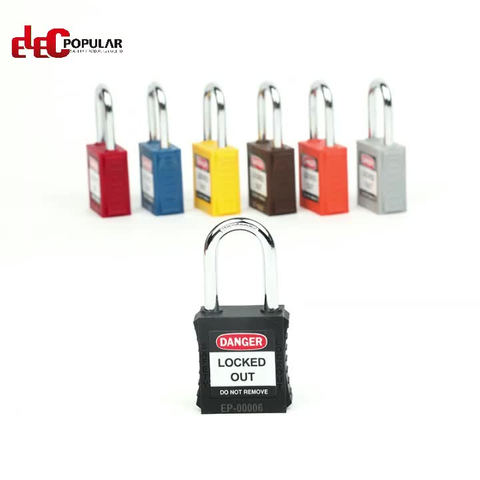 High Quality Durable Steel Shackle Industrial Nylon Safety Padlock With Key