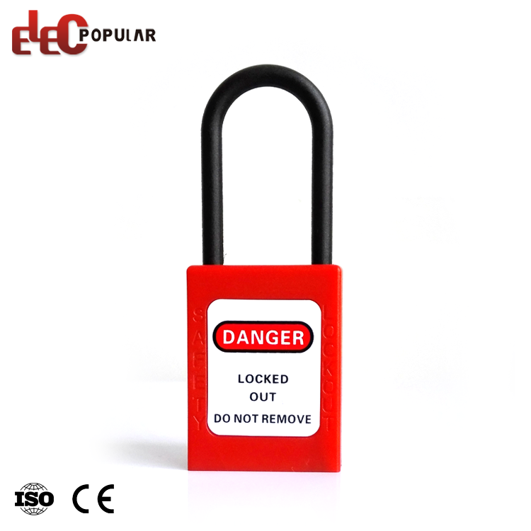 High Security Industrial 38mm Slim Insulation Shackle Red Safety Padlocks