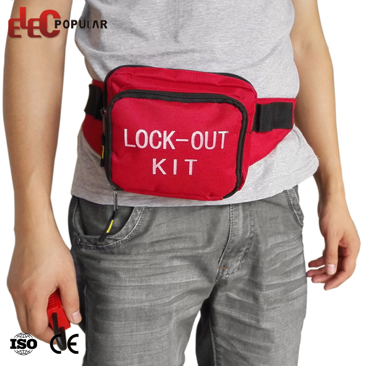 Personal Adjustable Waist Strap Padlock Lockout Bag Safety Electrical Lockout Kit