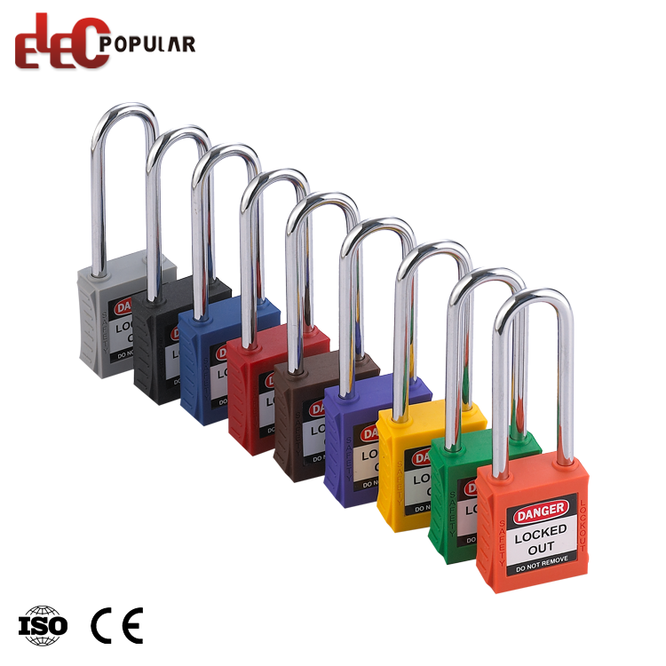 Industrial Non Conductive Nylon Body 76mm Long Steel Shackle Safety Padlock