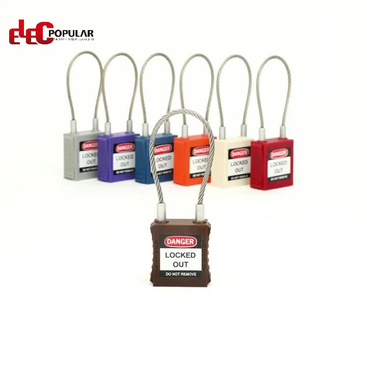 China Supplier 175mm Steel Cable Shackle Safety Padlock