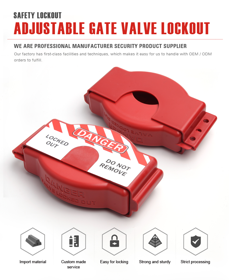 Durable Polypropylene Adjustable Gate Valve Lockout