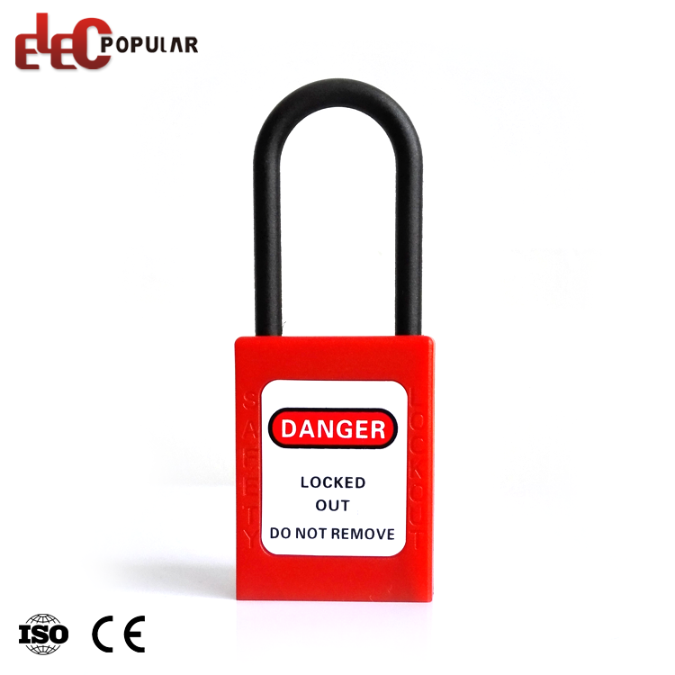 High Security Industrial 38mm Slim Insulation Shackle Red Safety Padlocks