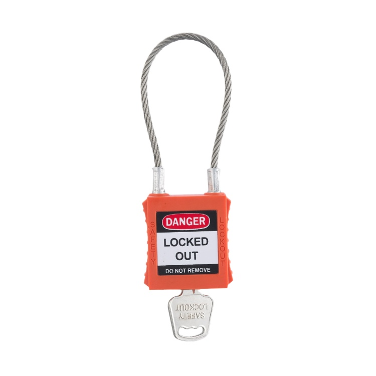 175mm Length Steel Cable Shackle Safety Padlock