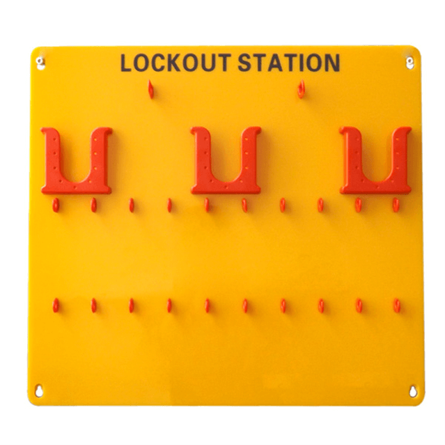 Yellow 10 Padlocks portable Safety Lockout Tagout Station