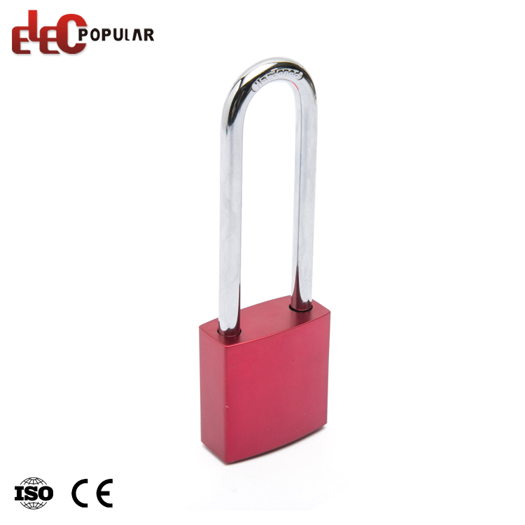 Custom Red 76mm Aluminum Shackle Safety Lockout Padlock