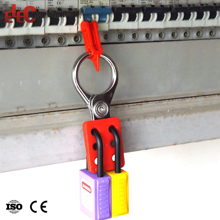 Customized Design 25MM Lock Shackle Safety Aluminum Lockout Hasp With Hook