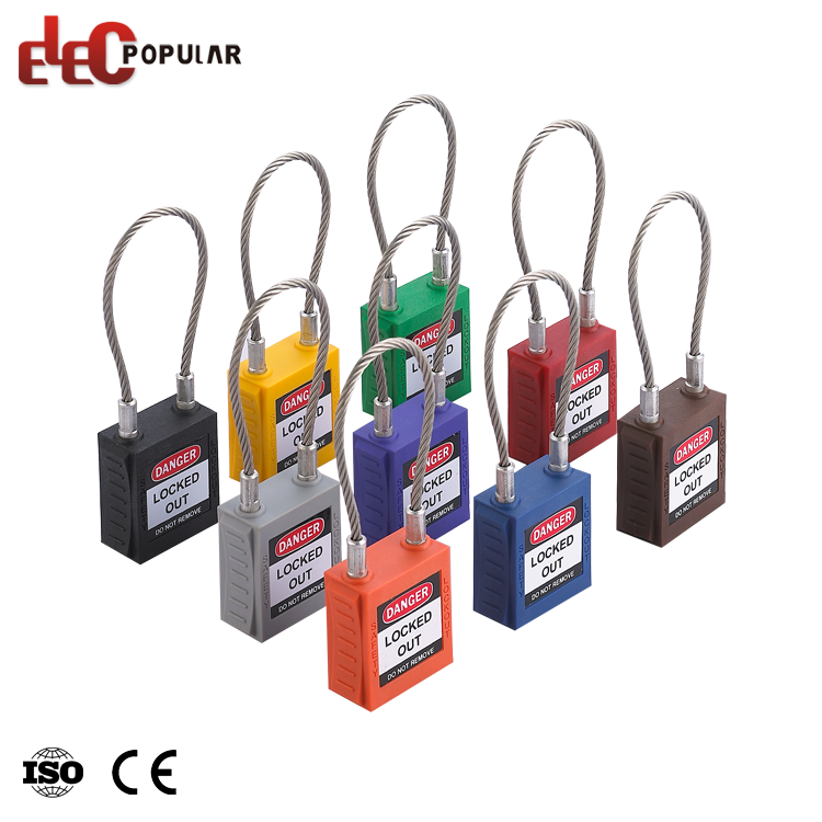 175mm Length Steel Cable Shackle Safety Padlock